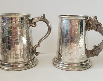 Vintage Edwin Blyde Pewter Nursery Rhyme Christening Gifts