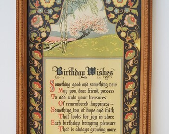 Framed "Birthday Wishes" Motto -  M & B New York