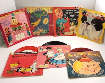 Great Lot of Twenty-One Vintage 1950s Children's Records - Decor