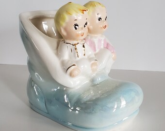 Vintage Babies in Shoe Baby Planter