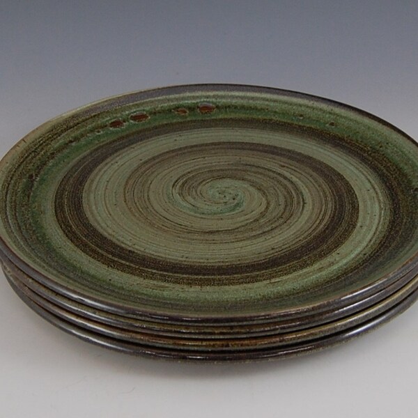 Rustic Forest glazed dinner plates. Bring beauty to your home: these handmade stoneware tapas plates go from oven to table. Apx 10.58" W