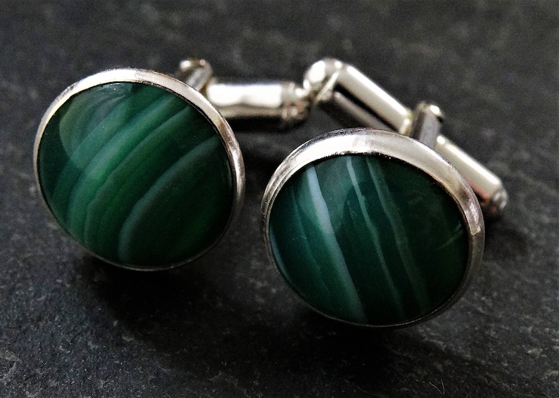green gem cufflinks Gemstone cufflinks silver cufflinks green agate cufflinks stone cufflinks mens cufflinks wedding cufflinks