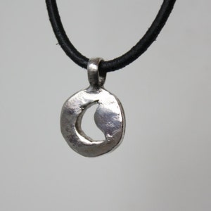 Sterling Silver Moon Coin Pendant - Etsy