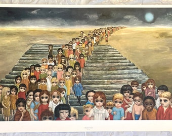 Keane Tomorrow Forever Big Eyes Vintage Litho Margaret Keane 1960s Print Size: 37" X 21 5/8"