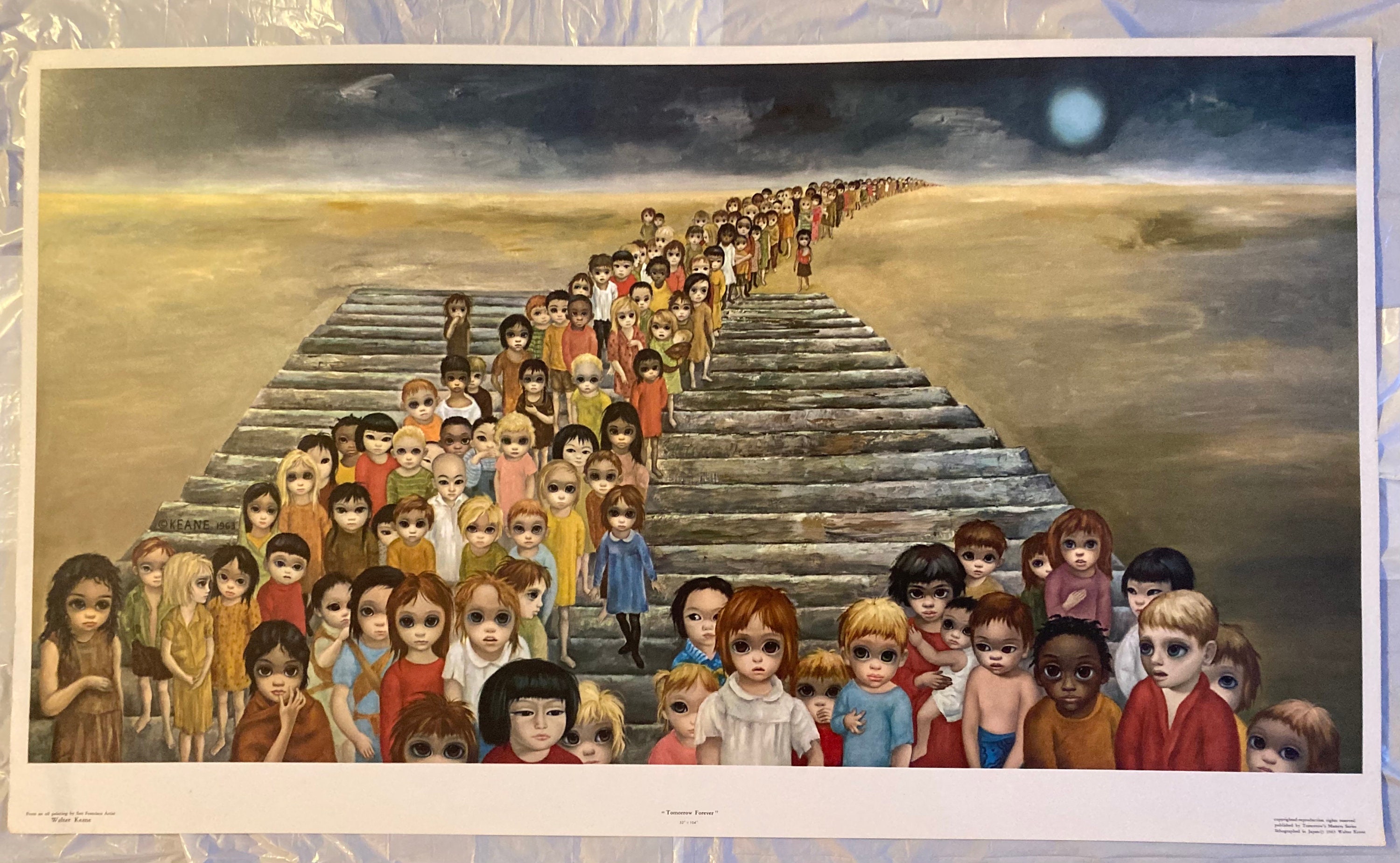 Keane Tomorrow Forever Big Eyes Vintage Litho Margaret Keane 1960s