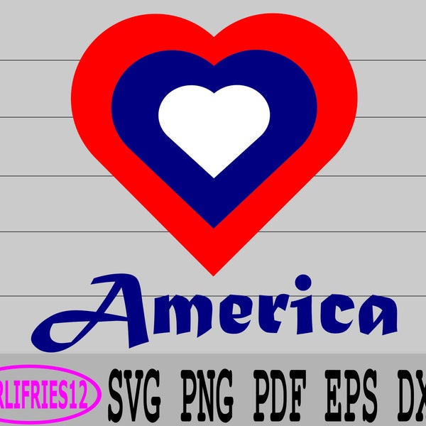 4th July SVG - Independence Day SVG - America and Heart SVG