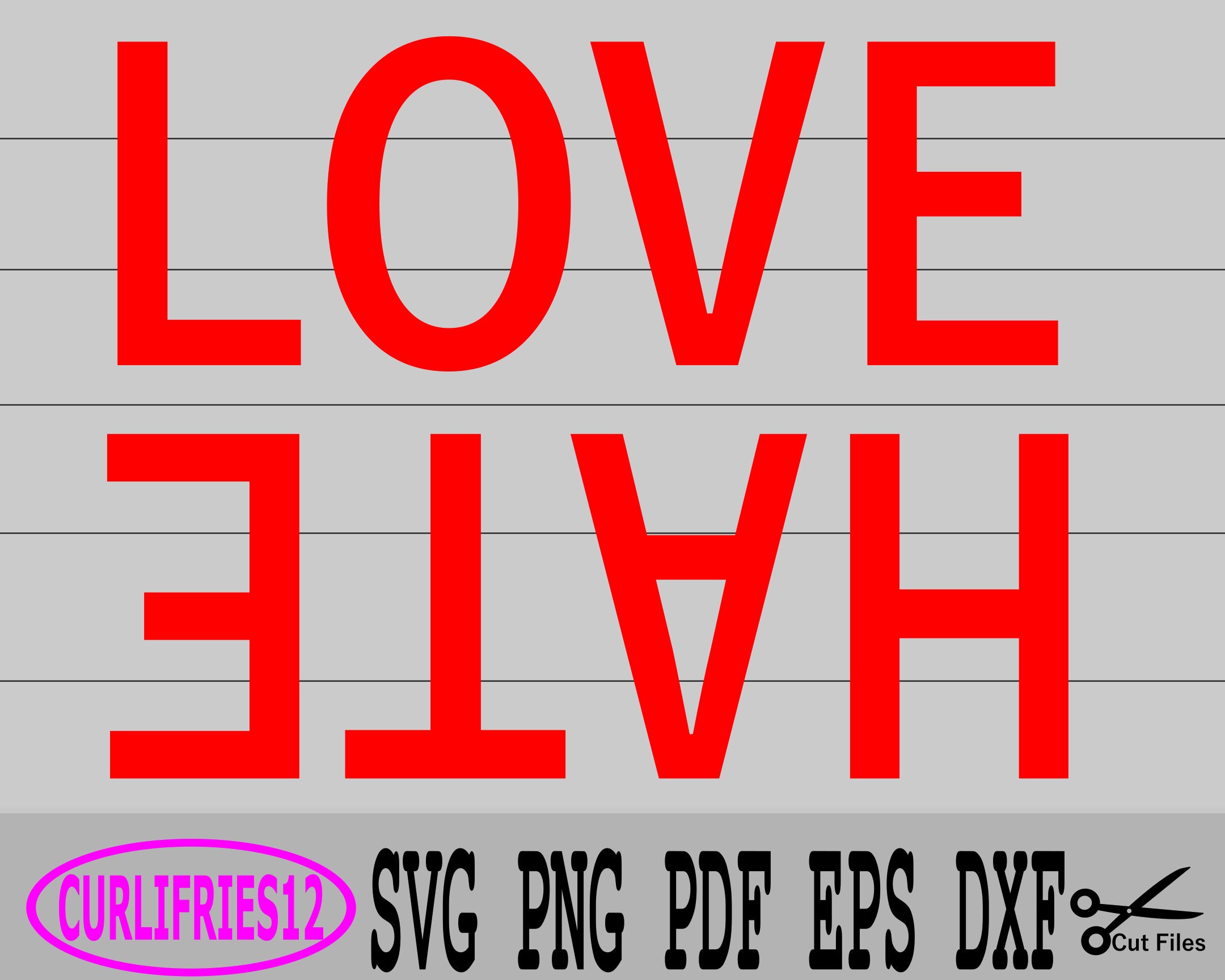 Love Hate SVG Love SVG Hate SVG - Etsy