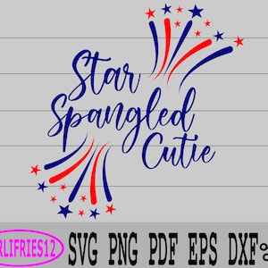 4 de julio SVG - Star Spangled Cutie SVG - Día de la Independencia SVG