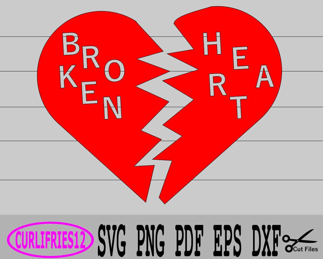 Broken Heart SVG Heart SVG Love SVG - Etsy