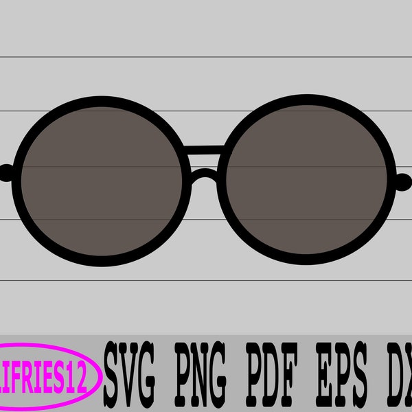 Round Glasses SVG | Sunglasses Round SVG | Cricut Cut Files | Silhoutte Cut Files | PNG eps dxf pdf