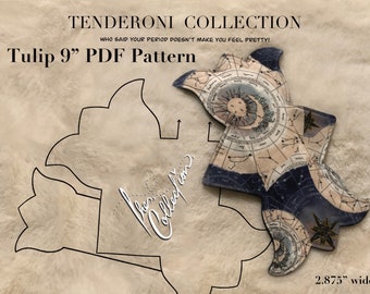 Padrão de almofada de pano PDF Tulip 9''