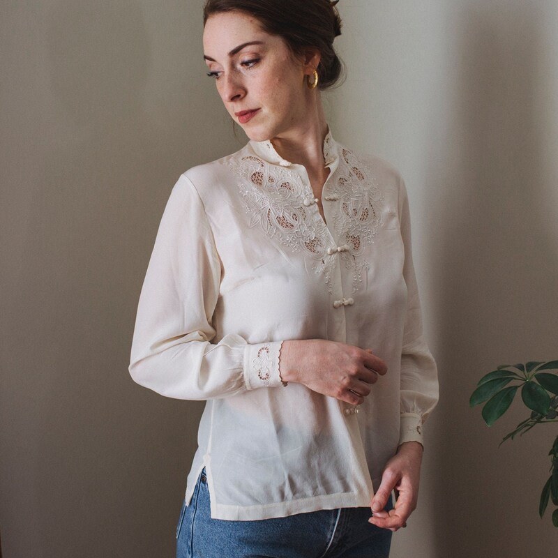 Ivory Embroidered Fashion Blouse main image 1