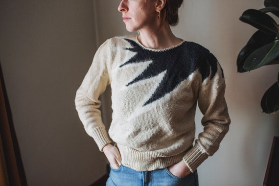 80's Geometric Pullover Sweater | Vintage Ski Swe… - image 1
