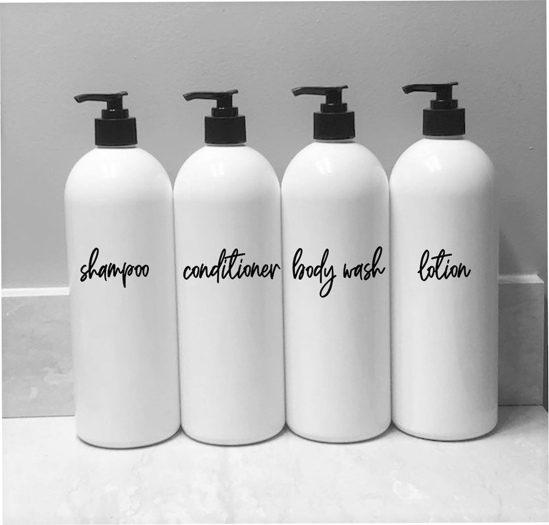 White Plastic Shampoo Bottles With Label Shampoo Dispenser Bottles