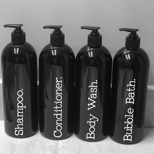 Black Refillable Bottles Shampoo and Conditioner Bottles Etsy