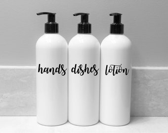 White Hands & Dishes Bottles | Soap Dispenser | Kitchen Storage | Soap Dispenser Pump | Dish Soap Dispenser | Decorative Kitchen Bottles