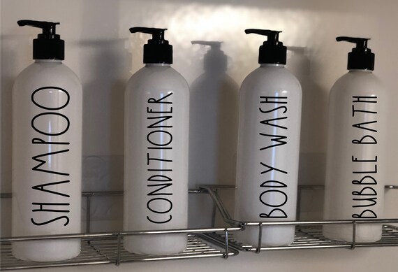 White Labelled Shampoo Bottles Refillable Bottles Bathroom Etsy