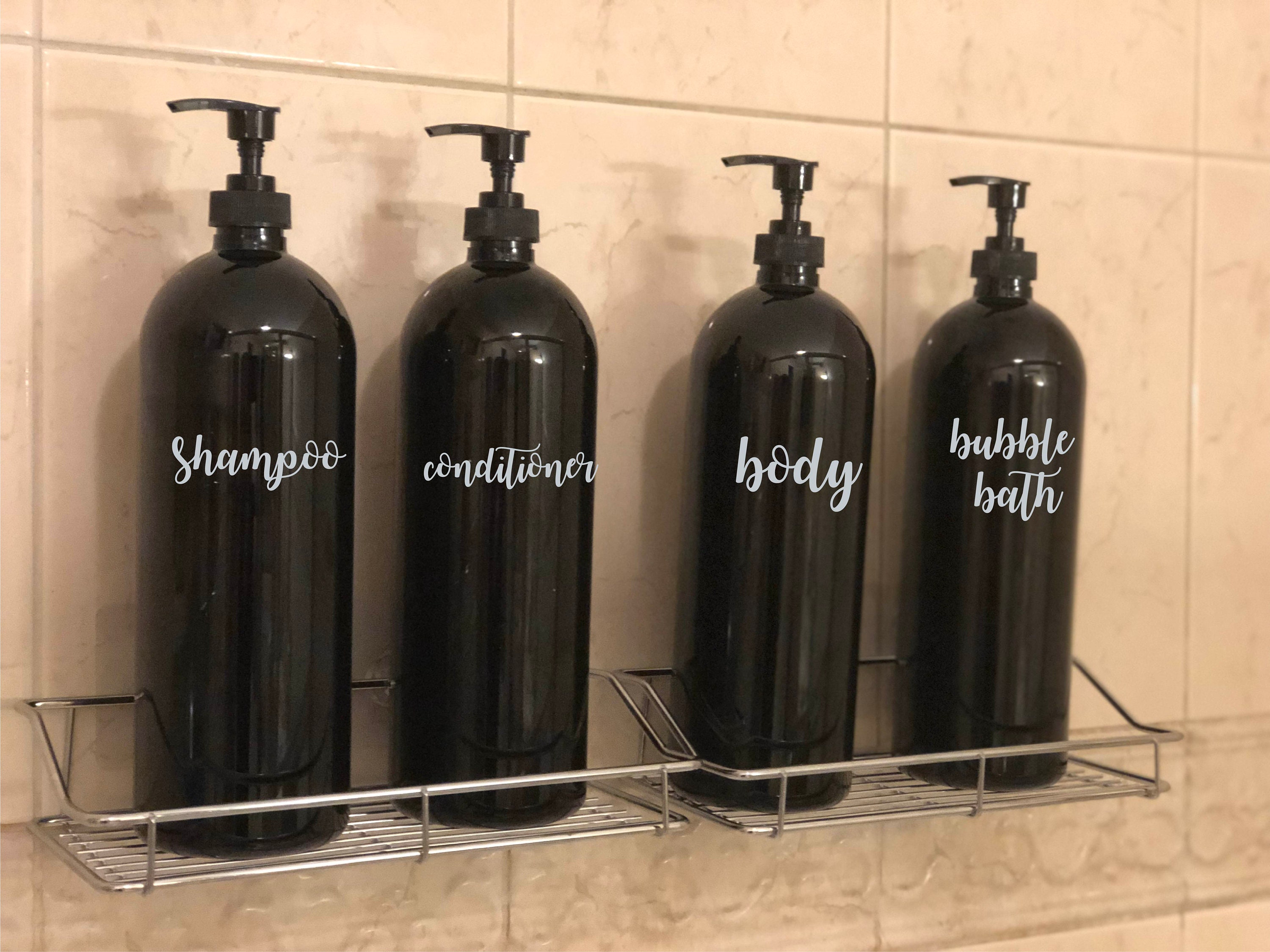 Refillable Shampoo Bottles Bottles With Label Bathroom Etsy