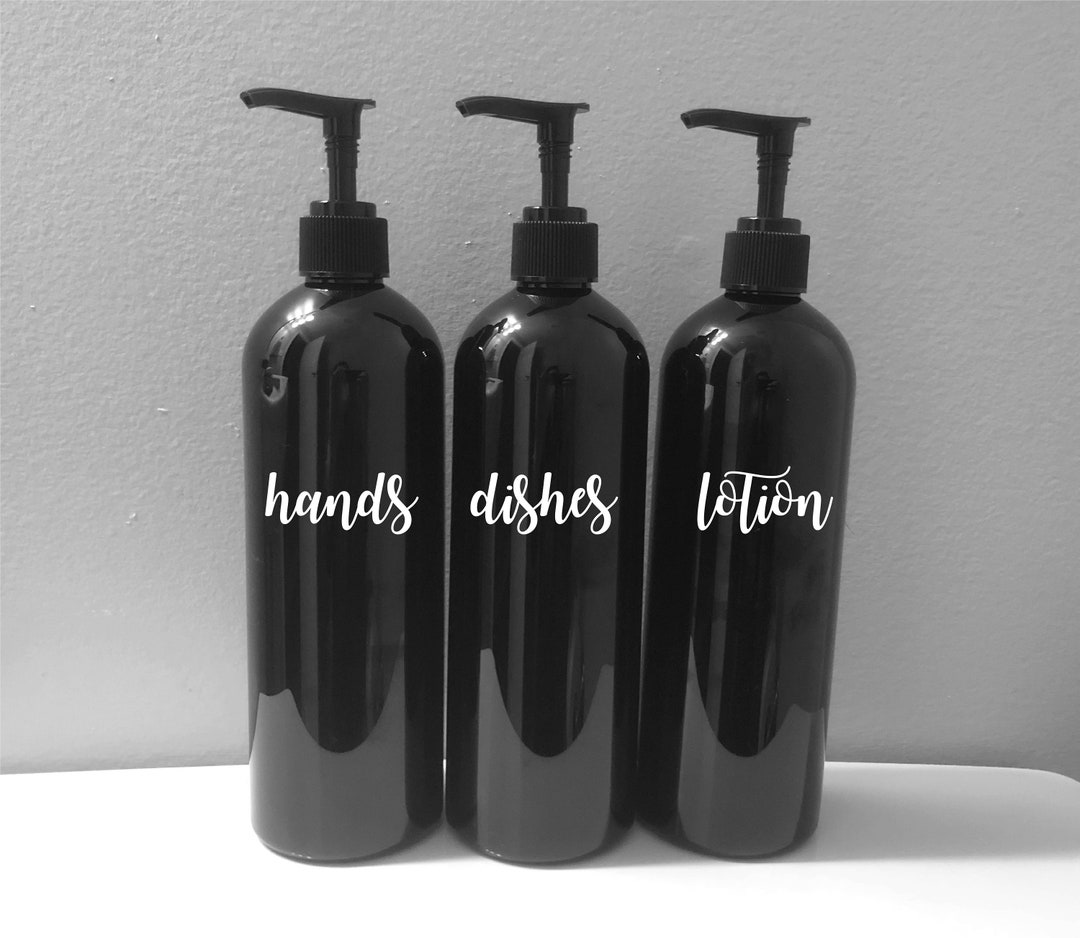 Hand & Dish Soap Dispenser Black Kitchen Accessories Etsy Polska