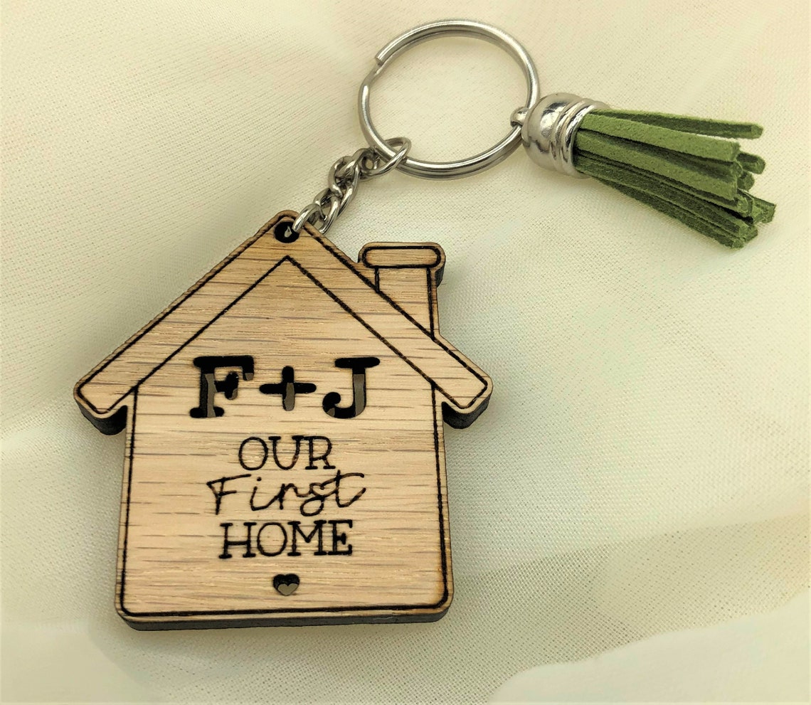 Our First Home Personalized Keychain Housewarming Gift Etsy