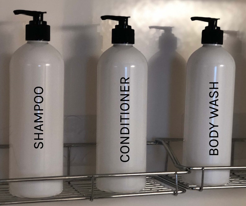 3 White Bathroom Set Refillable Bottles Bathroom Bottles Etsy