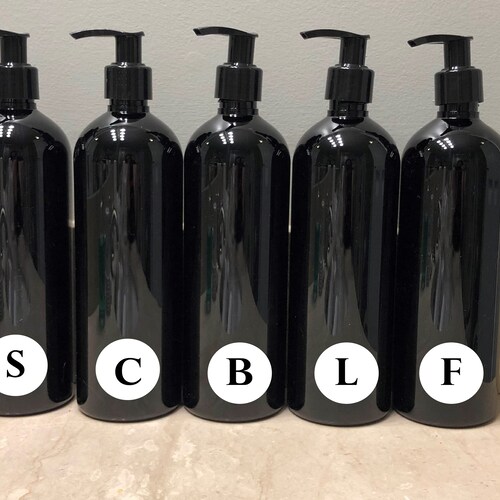 Black Shampoo & Conditioner Bottles Bathroom Bottle Set Etsy