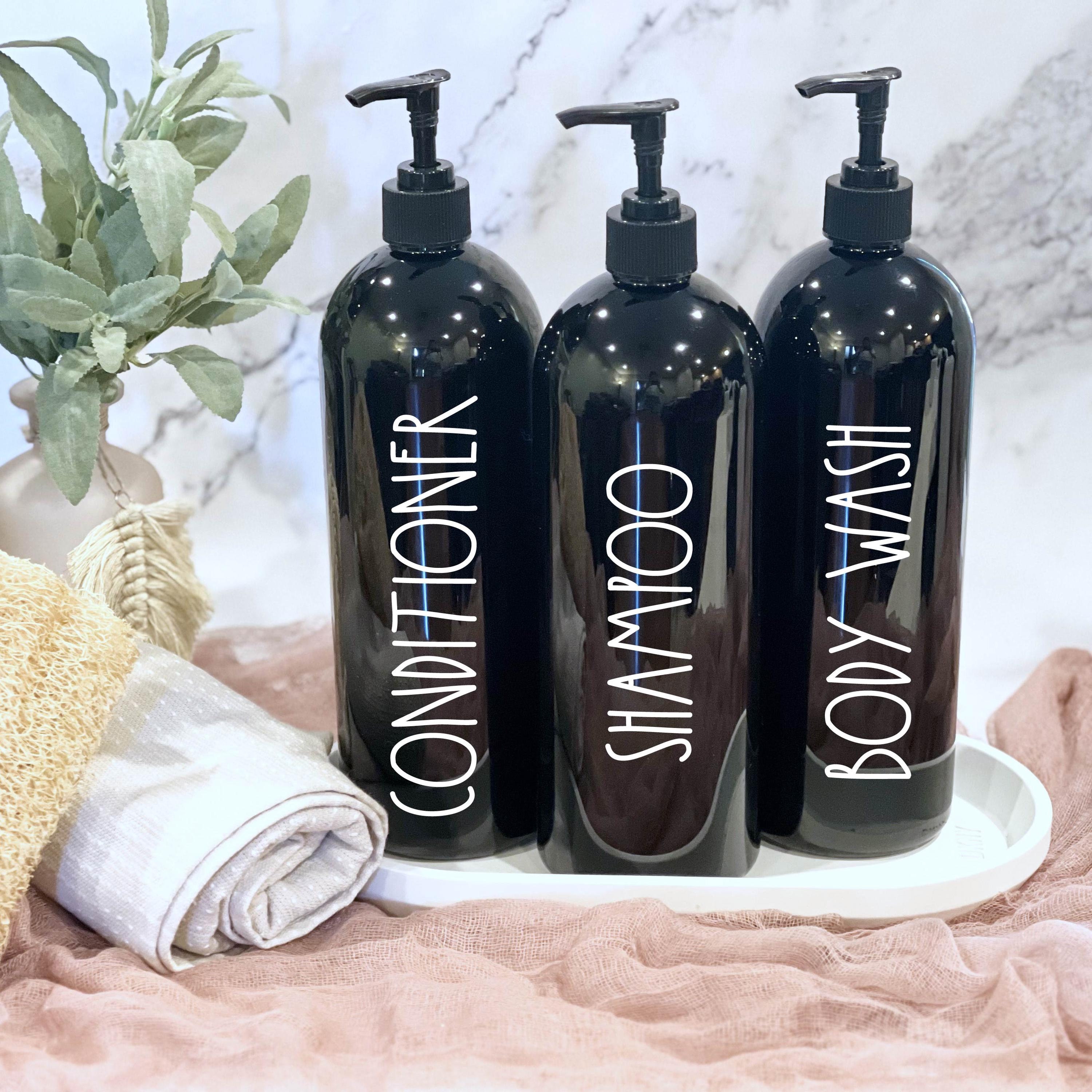 32 oz. Shampoo Conditioner Dispensers | Refillable Bottles | Bathroom Accessories | Plastic Shampoo Bottle | Farmhouse Bathroom | Spa Décor
