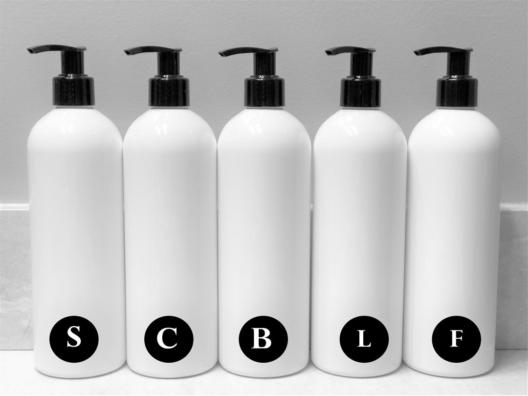 White Shampoo & Conditioner Bottles Bathroom Bottle Set Etsy