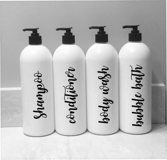 Large White Shampoo and Conditioner Storage Bottles Shampoo Dispenser  Refillable Bottles for Shower Modern Bathroom Storage Home Spa 