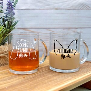 Personalized dog mug | Custom Dog Mug | Glass Coffee Mug | Custom Gift for Dog Mom | Dog Lover coffee mug | Mother&#39;s day gift from dog