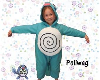 Pokemon Poliwag Costume Custom-made Child Sized