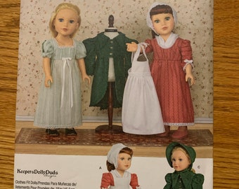 Simplicity 18" American Girl Doll Pattern Prarie Costumes 8714