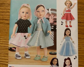 Simplicity 18" American Girl Doll Pattern Costumes 8072