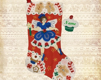 Fairy Sweet Stocking Finished and Fully Lined Bucilla Personalized Felt Applique