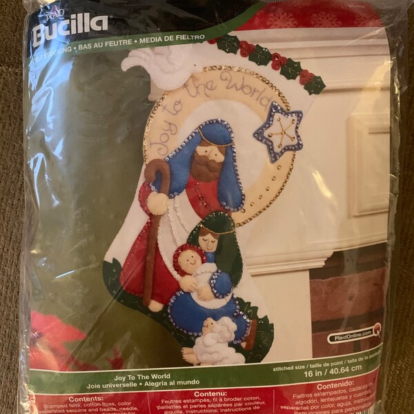 Made With Love Woven Fabic Label Fo Bucilla Felt Stocking Kit