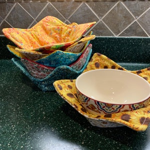Microwave Bowl Cozy - Reversible, Washable Coozie 8&quot; Square