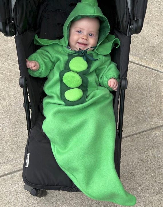 Pea Pod Baby Fleece Bunting Costume with Hat