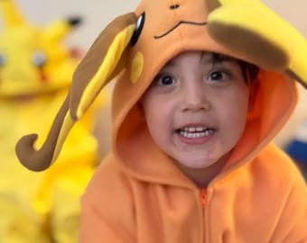 Pokemon Raichu fleece jumpsuit met capuchon voor baby, peuter of kind