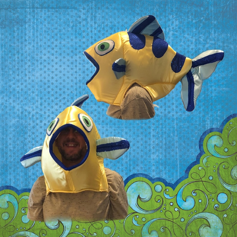 Flounder Fish Head Costume Fits Adult or Child Satin covered Etsy