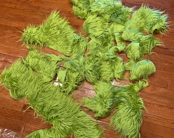 Fur Fabric OLIVE Green Scraps -1 pound assorted sizes