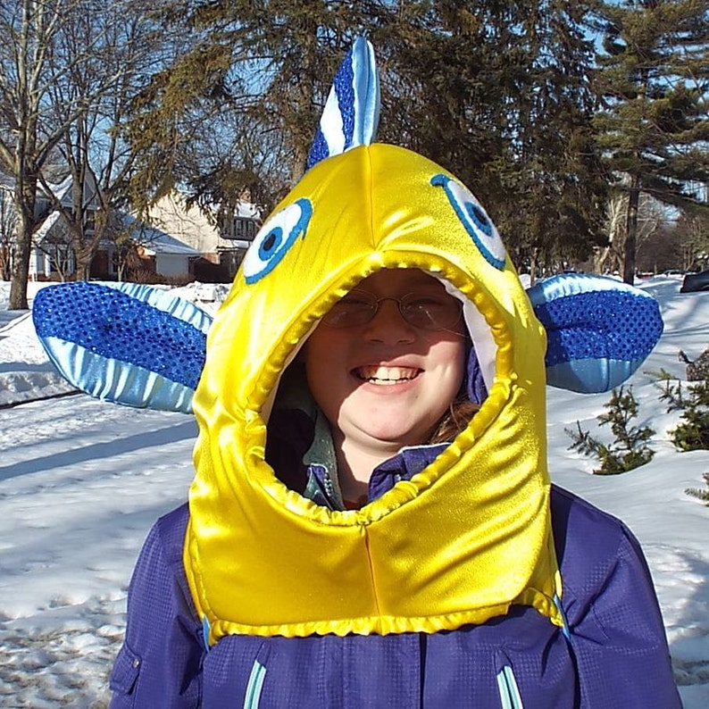 Flounder Fish Head Costume Fits Adult or Child Satin covered Etsy