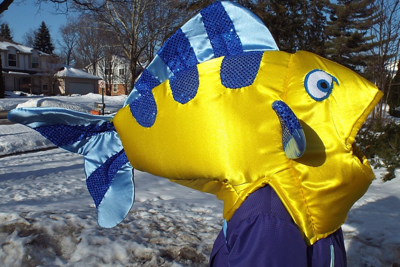 Flounder Fish Head Costume Fits Adult or Child Satin covered Etsy