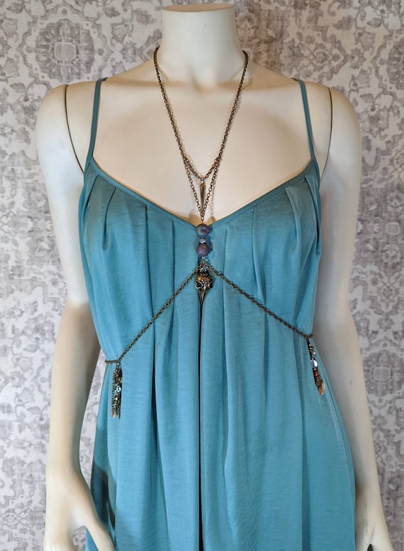 Beaded Antique Brass Witchy Body Chain Bohemian Ethereal Fashion