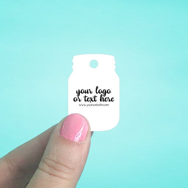 170 Custom Tags 1 x 1.5" Mason Jar | Hang Tags | Custom Tags | Jewelry Tags | Favor Tags | Swing Tags | Mason Jar Tags | SH2016-01