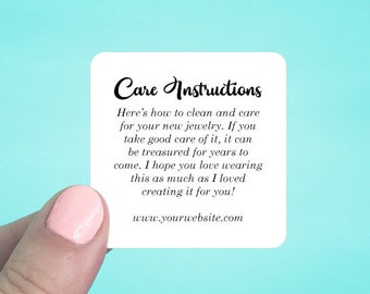 Care Cards | Custom Care Instruction Cards | Personalized Note Cards | 2 x 2" Set of 115 Cards | SH50018-01