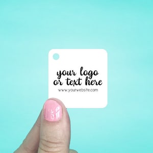115 Custom Tags 1.5 x 1.5" | Rounded Square | Jewelry Tags | Price Tags | Clothing Tags |  Blank or Custom | SH2002-02