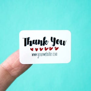 Thank You Labels | Custom Stickers | 1.5x1" Set of 60 | Thank You Stickers | Wedding Stickers | Shipping Supplies | Hearts