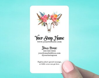 Business Cards - Custom Business Cards - Personalized Business Cards - Mommy Calling Cards - Western Feathers & Roses