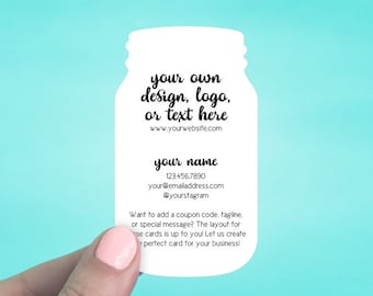 Mason Jar Business Cards | Social Media Cards | Custom Business Cards | Mommy Calling Cards | SH50016