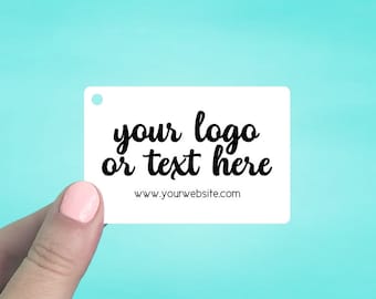 Hang Tags | Set of 48 3 x 2" Rounded Rectangle | Custom Tags | Jewelry Tags | Favor Tags | Personalized Hang Tags | SH2026-07